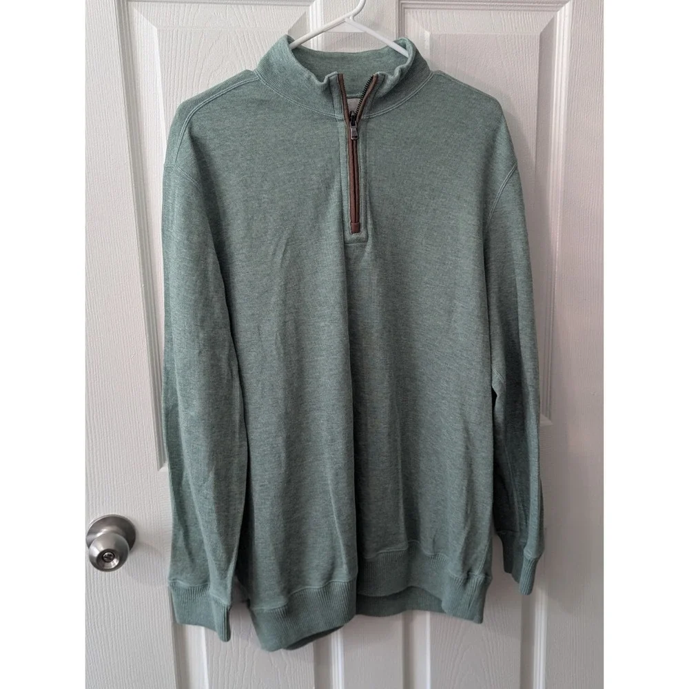 Cremieux Men's 1/4 Zip Pullover Sweater Men's Large Sage Green